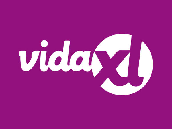 Purple background with white vidaXL in the center