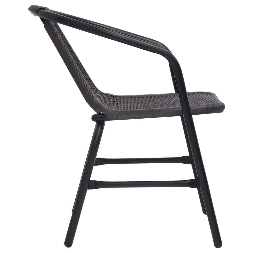vidaXL Garden Chairs 4 pcs Plastic Rattan and Steel 110 kg