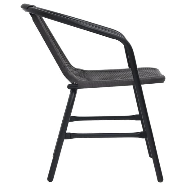 vidaXL Garden Chairs 4 pcs Plastic Rattan and Steel 110 kg