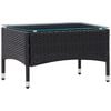 vidaXL 5 Piece Garden Lounge Set With Cushions Poly Rattan Black