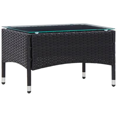 vidaXL 5 Piece Garden Lounge Set With Cushions Poly Rattan Black
