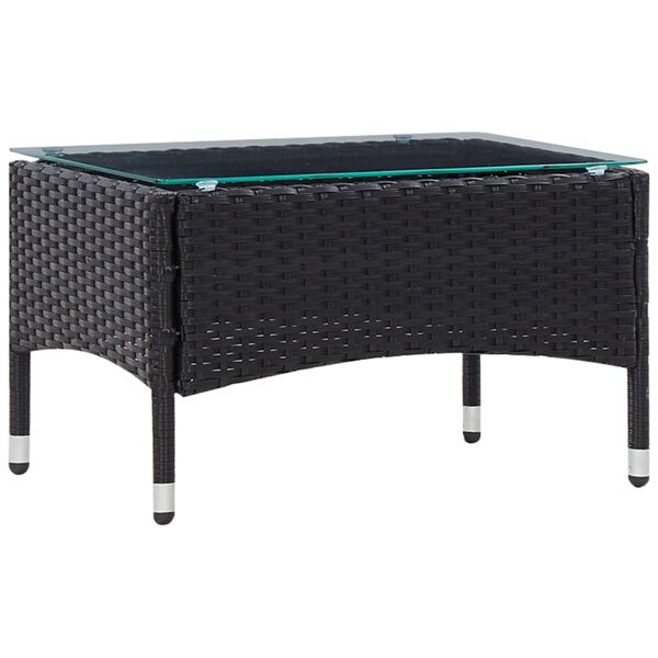 vidaXL 5 Piece Garden Lounge Set With Cushions Poly Rattan Black