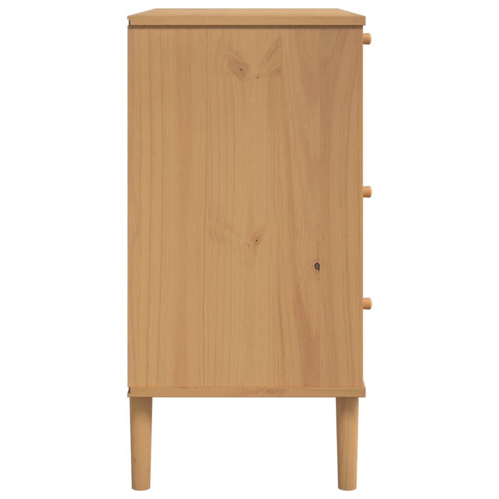 vidaXL Drawer Cabinet SENJA Rattan Look Brown 80x40x80 cm Solid Wood Pine