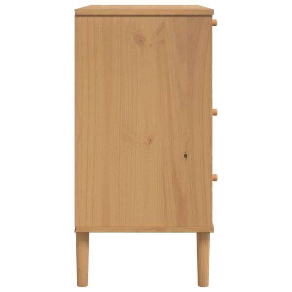 vidaXL Drawer Cabinet SENJA Rattan Look Brown 80x40x80 cm Solid Wood Pine