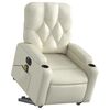 vidaXL Electric Stand up Massage Recliner Chair Cream Faux Leather