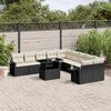 vidaXL 11 Piece Garden Sofa Set with Cushions Black Poly Rattan