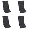 vidaXL Garden Chairs 4 pcs with Anthracite Cushions Solid Teak Wood