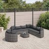 vidaXL 10 Piece Garden Sofa Set with Cushions Grey Poly Rattan