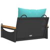 vidaXL Swing Bench with Cushions Black 63x62x40 cm Poly Rattan