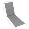 vidaXL Outdoor Deck Chair with Footrest and Cushion Solid Acacia Wood