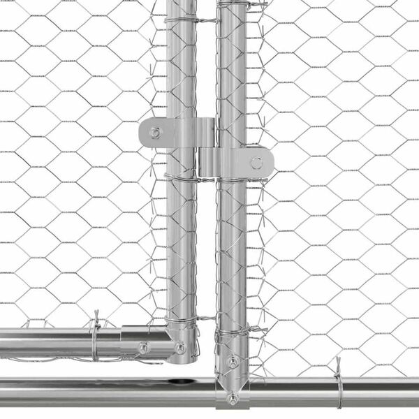 vidaXL Chicken Cage Silver 600 x 200 x 198.5 cm Galvanised steel