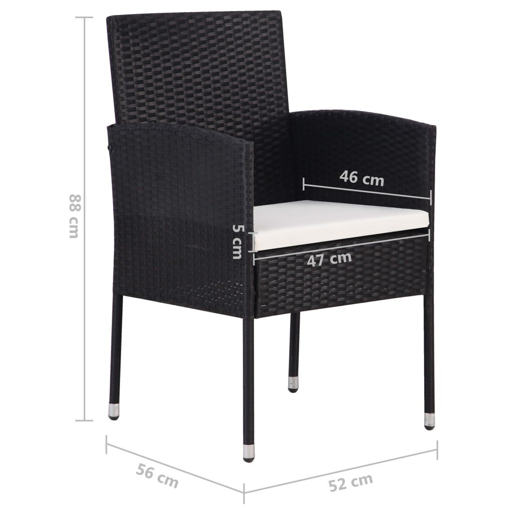 vidaXL 5 Piece Garden Dining Set Black