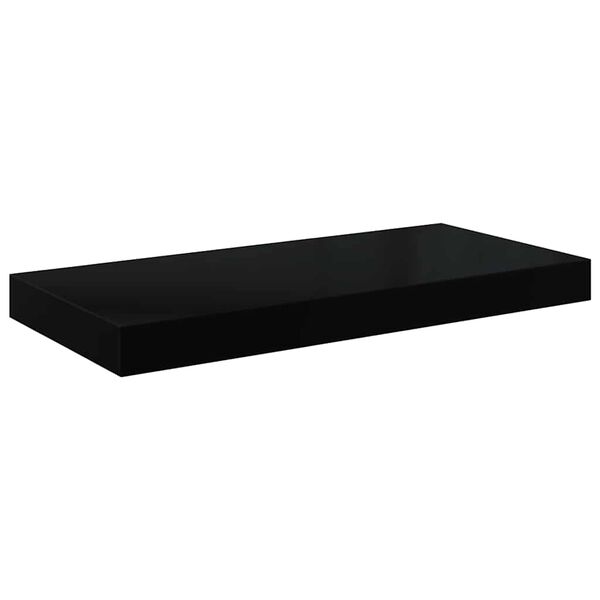 vidaXL Floating Wall Shelf High Gloss Black 50x23x3.8 cm MDF