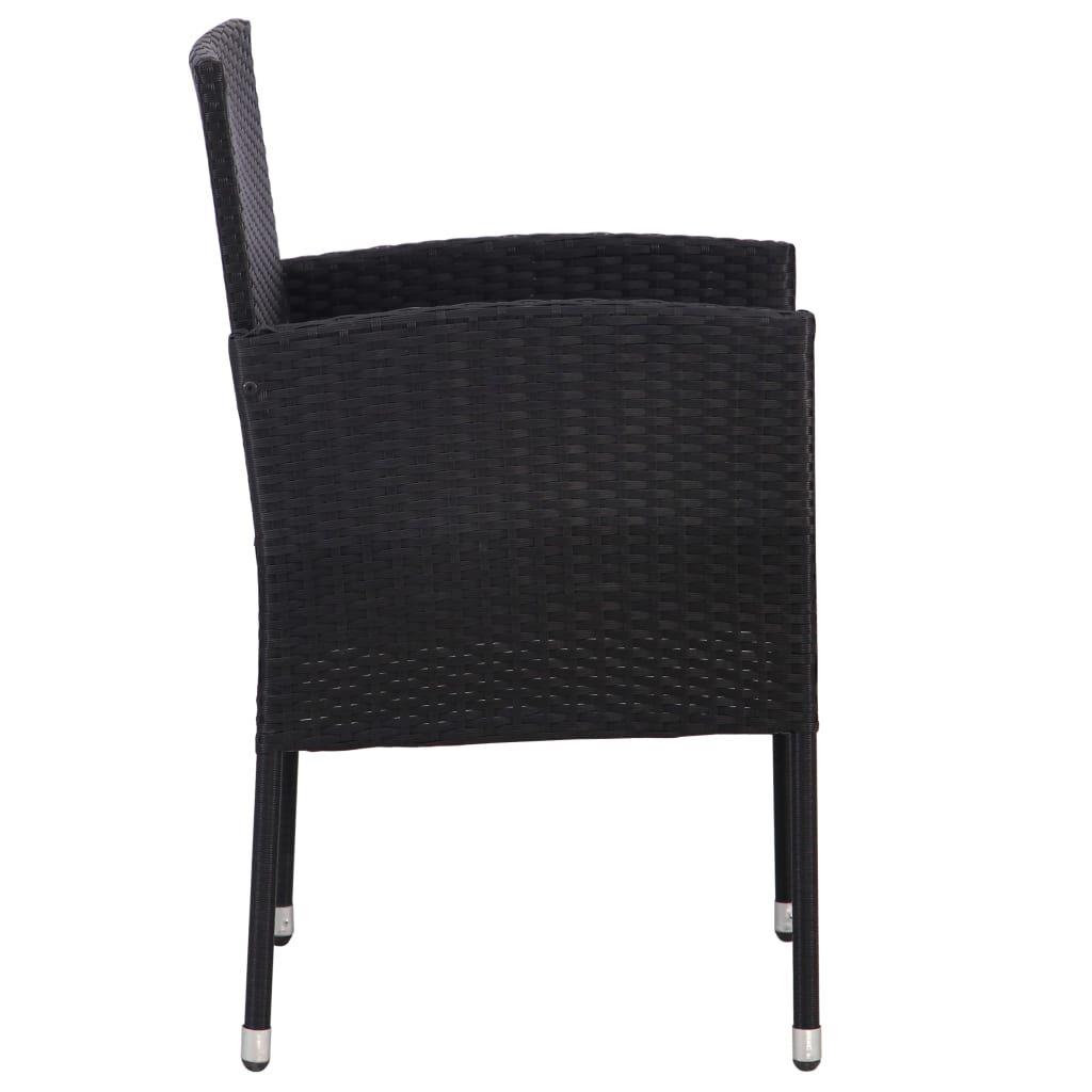 vidaXL 5 Piece Garden Dining Set Black