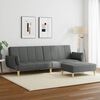 vidaXL 2-Seater Sofa Bed with Footstool Dark Grey Fabric