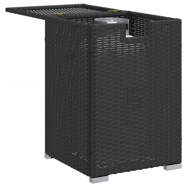 vidaXL Propane Tank Cover Table Black 40x40x60 cm Poly Rattan