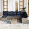 vidaXL Garden Sofa Set with Cushion 9 pcs Grey Poly rattan