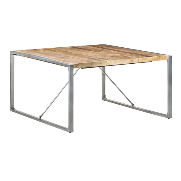 vidaXL Dining Table 140x140x75 cm Rough Mango Wood
