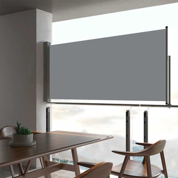 vidaXL Patio Retractable Side Awning 60x300 cm Grey