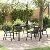 vidaXL Garden Dining Set 5 pcs Black Powder-Coated Steel