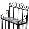 Plant Stand Plant Display Black White Mosaic Pattern