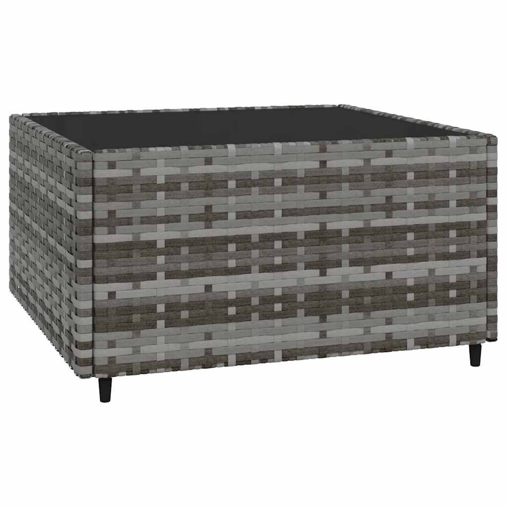 vidaXL 4 Piece Garden Lounge Set with Cushions Grey Poly Rattan
