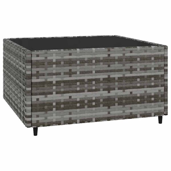 vidaXL 4 Piece Garden Lounge Set with Cushions Grey Poly Rattan