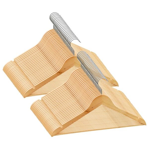 vidaXL 50 pcs Clothes Hanger Set Non-slip Hardwood