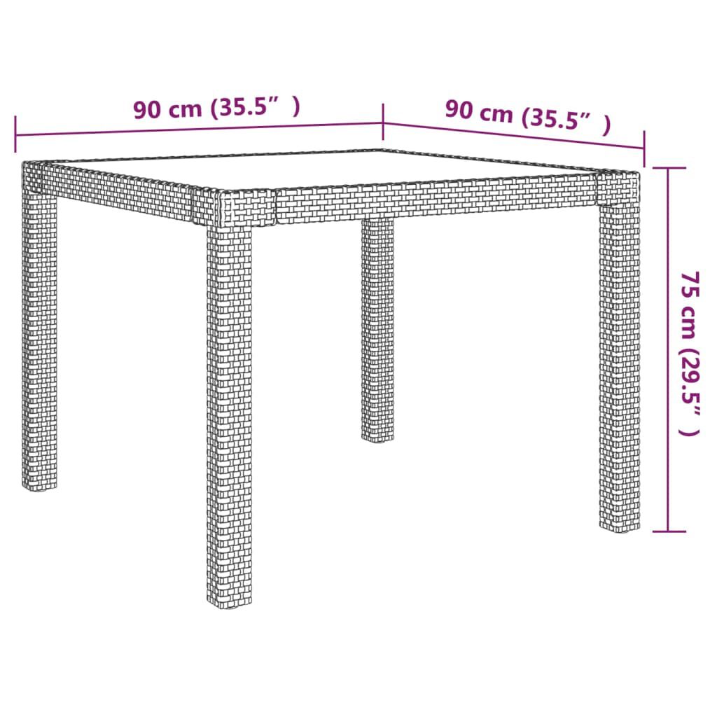 vidaXL 5 Piece Outdoor Dining Set with Cushions Poly Rattan Grey