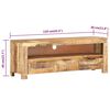 vidaXL TV Cabinet 110x30x40 cm Rough Mango Wood