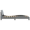vidaXL Bed Frame "Dover" Light Grey 100x190 cm Fabric