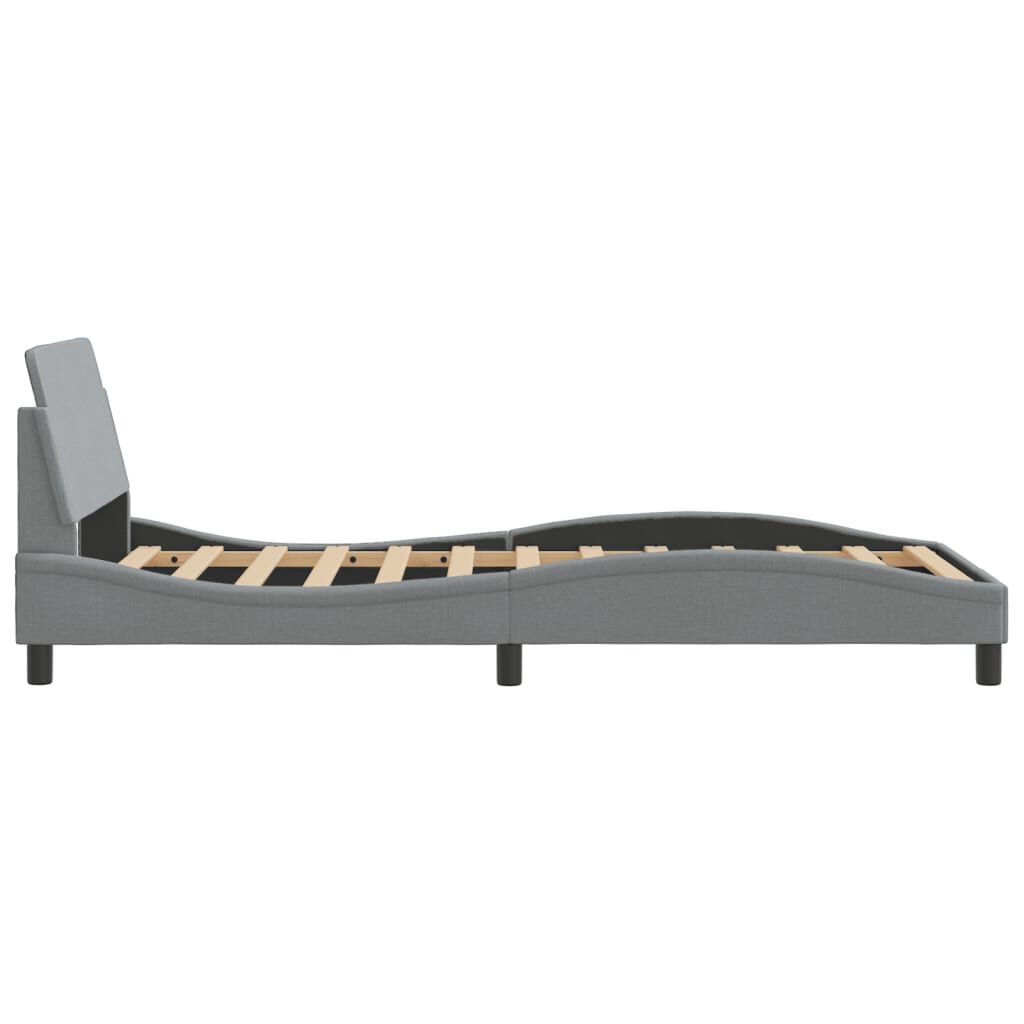vidaXL Bed Frame without Mattress Light Grey 100x190 cm Fabric
