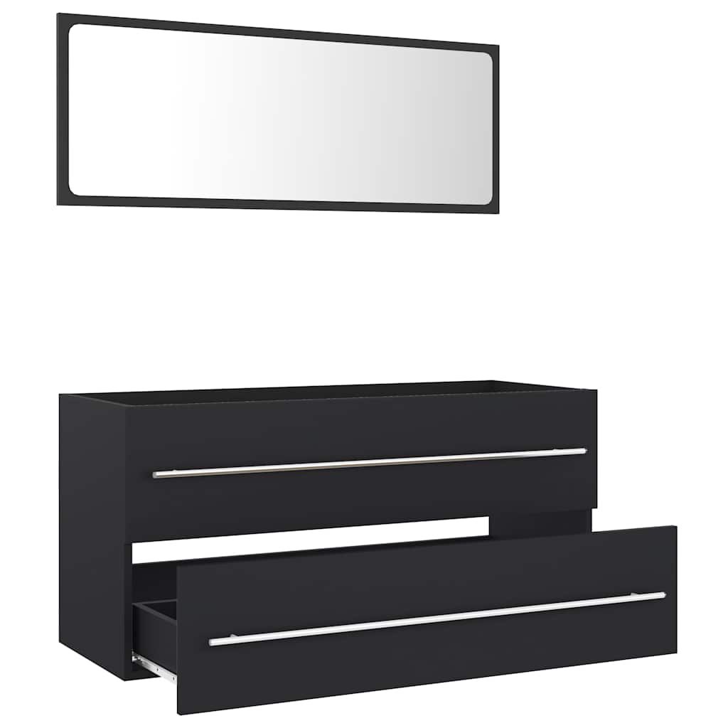 vidaXL 2 Piece Bathroom Furniture Set Grey Engineered Wood