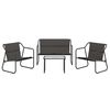 vidaXL 4 Piece Garden Lounge Set with Cushions Anthracite Steel