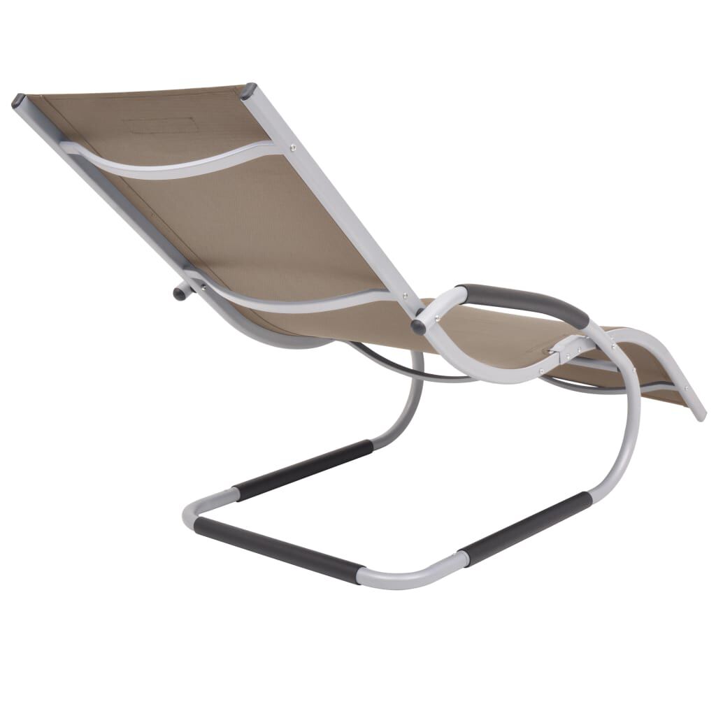 vidaXL Sun Lounger with Pillow Aluminium and Textilene Taupe