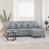 vidaXL 3-Seater Sofa with Footstool Light Grey 180 cm Fabric