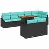 vidaXL Garden Dining Set with Cushion Manual 9 pcs Black and Teal