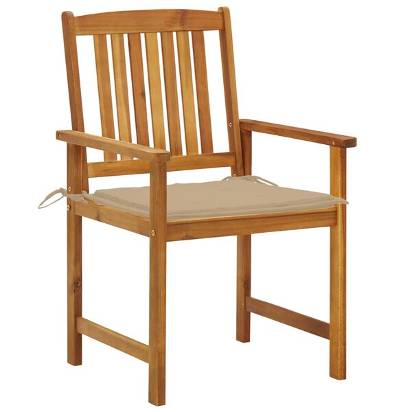 vidaXL Garden Chairs with Cushions 2 pcs Solid Acacia Wood