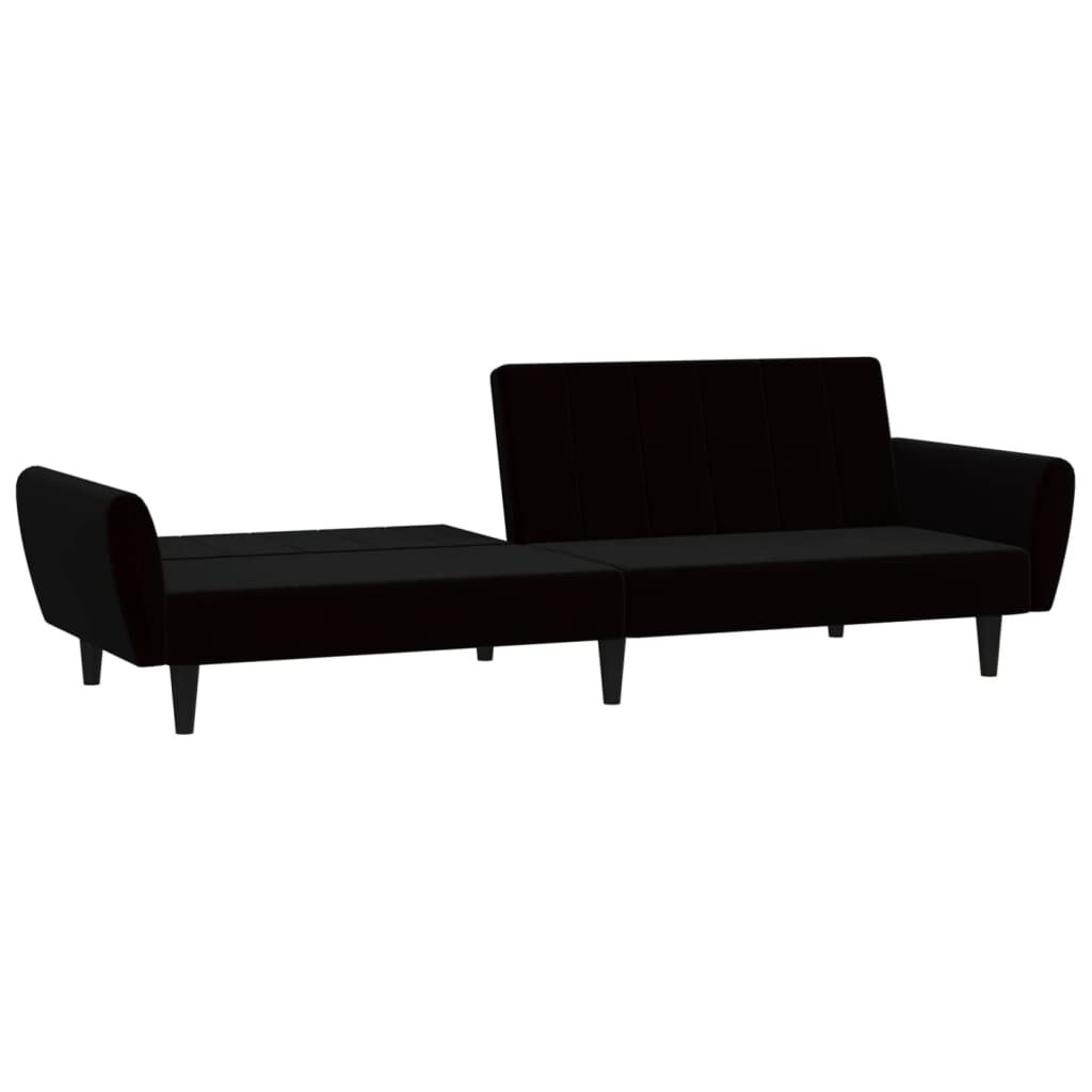 vidaXL 2-Seater Sofa Bed Black Velvet