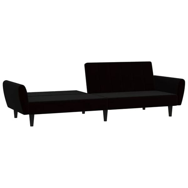 vidaXL 2-Seater Sofa Bed Black Velvet