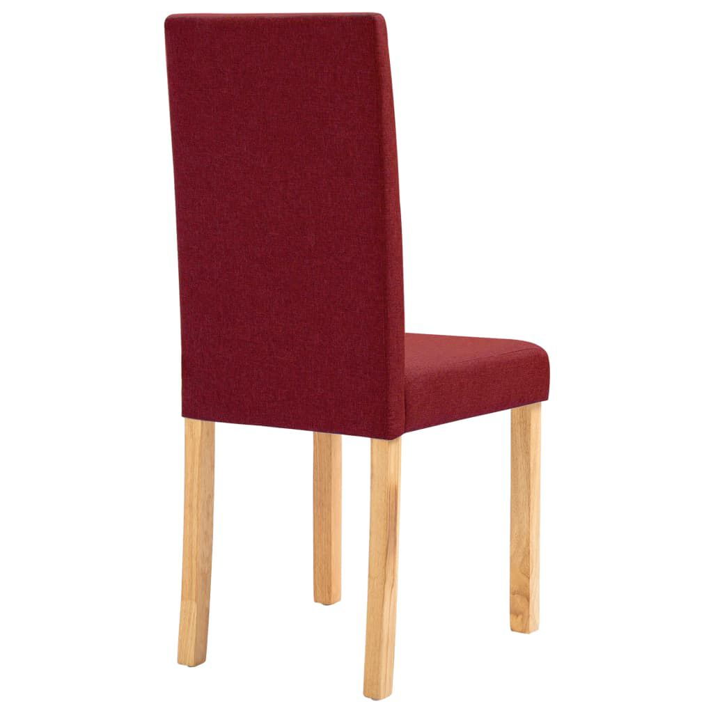 vidaXL Dining Chairs 4 pcs Wine Red Fabric
