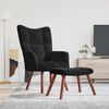 vidaXL Relaxing Chair with a Stool Black Velvet