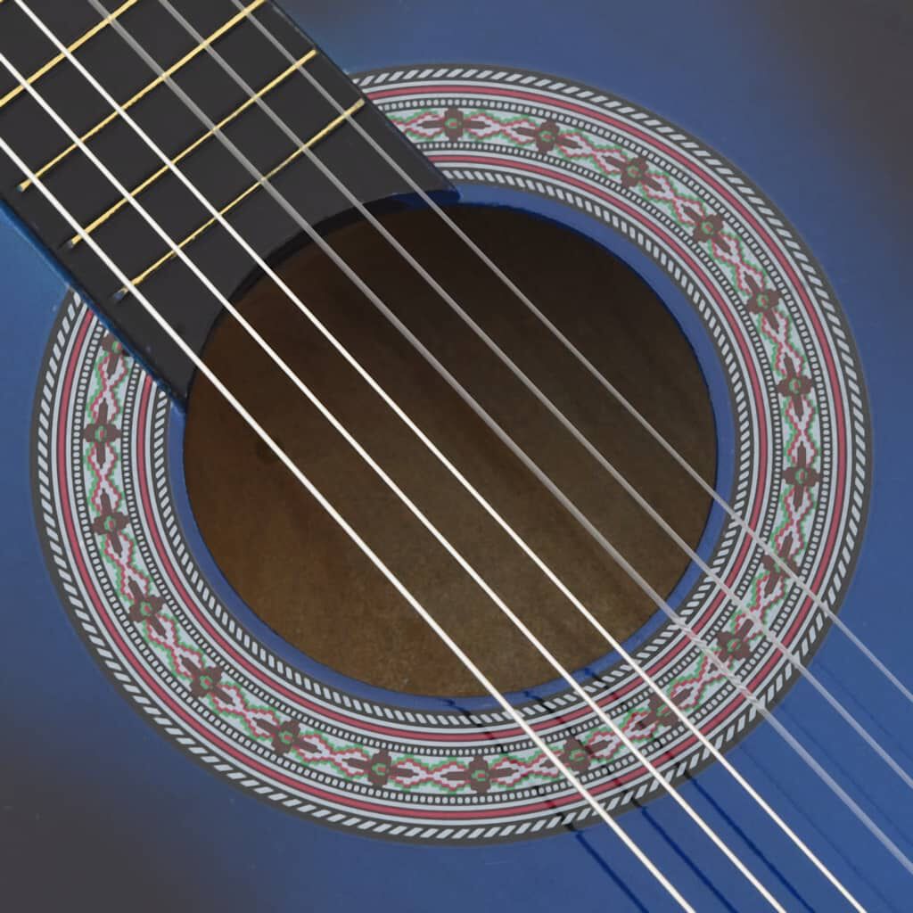 vidaXL Western Classical Cutaway Guitar with 6 Strings Blue Shaded 38