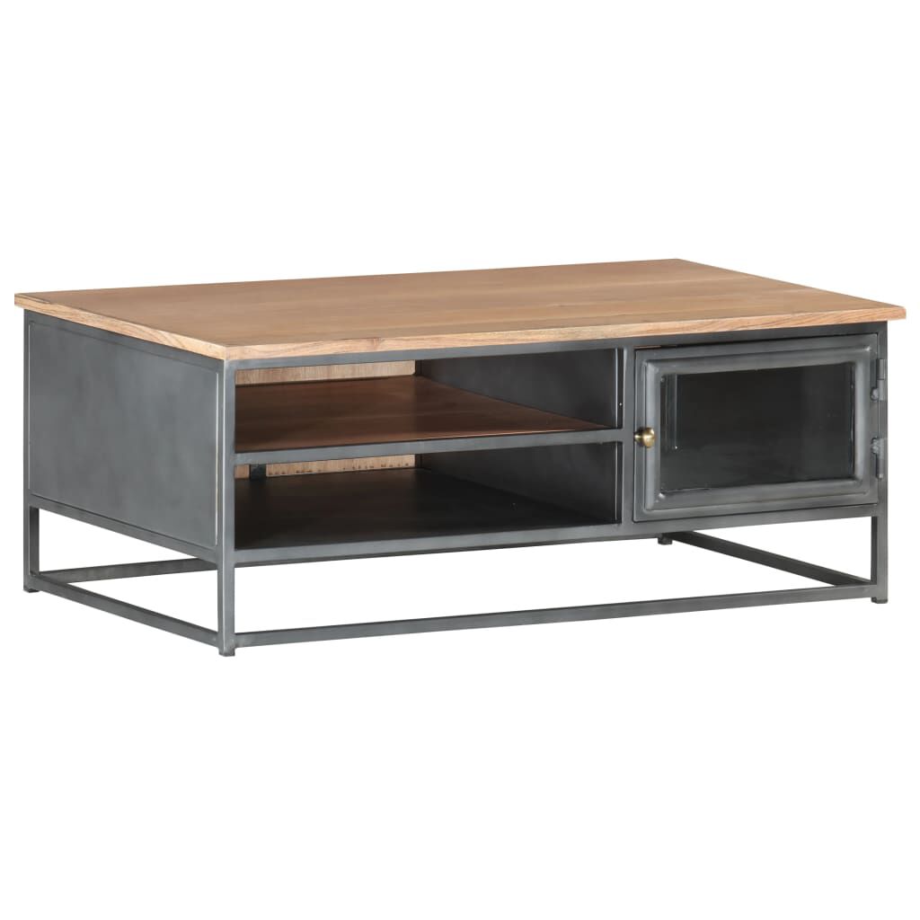 vidaXL Coffee Table Grey 90x50x35 cm Solid Acacia Wood