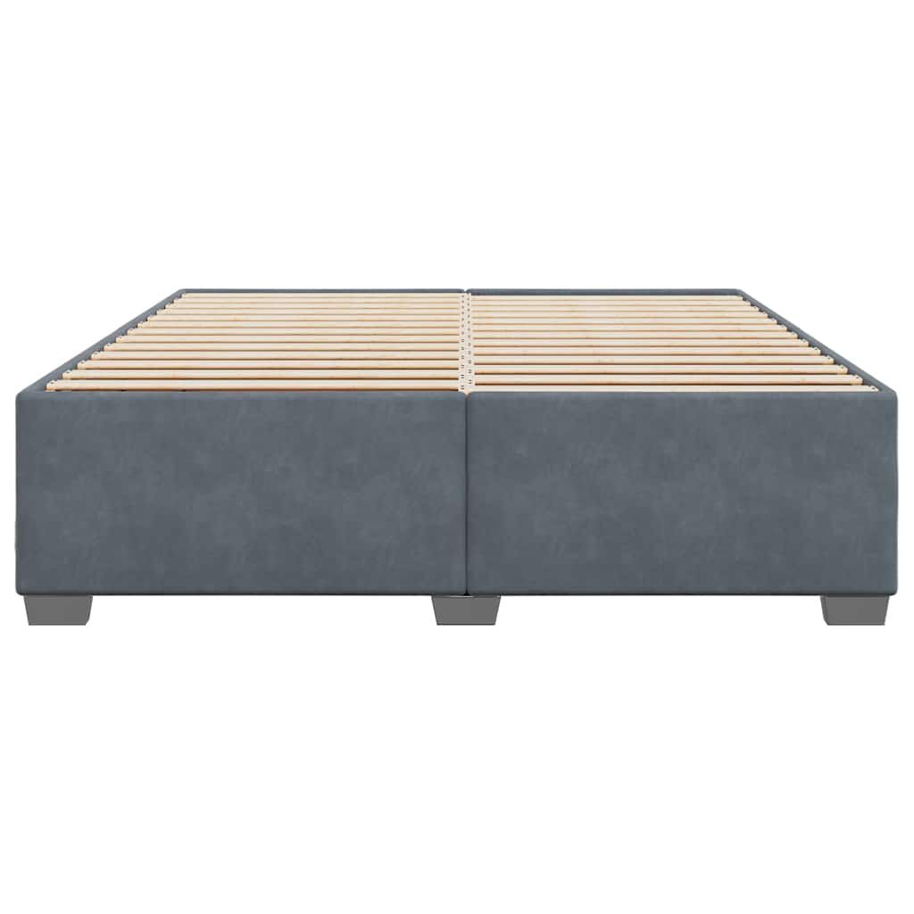 vidaXL Bed Frame without Mattress Dark Grey King Velvet
