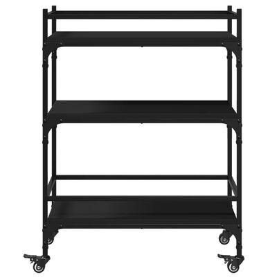 vidaXL Kitchen Trolley Black 65x40x86.5 cm Engineered Wood