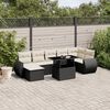 vidaXL 8 Piece Garden Sofa Set with Cushions Black Poly Rattan