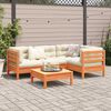 vidaXL 5 Piece Garden Sofa Set with Cushions Wax Brown Solid Wood Pine