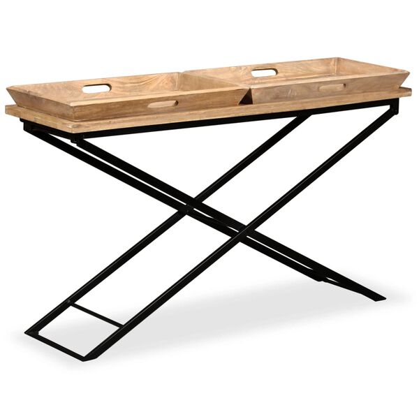 vidaXL Console Table Solid Mango Wood 130x40x80 cm