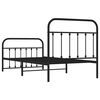 vidaXL Metal Bed Frame without Mattress with Footboard Black 100x190cm